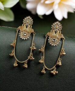 Stunning Peacock Kashmiri Earrings with Royal Traditional Design