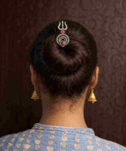 Elegant Silver Trishul Hairpin for Women Stylish Adorable Hair Accessory