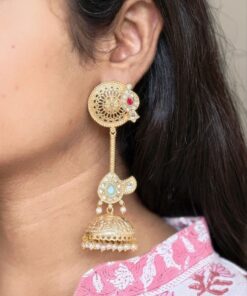 Gold Plated Jhumka Earring with Traditional Awesome Ethnic Design