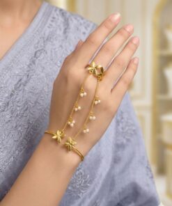 Elegant Golden Butterfly Hathphool for Stunning Ethnic Hand Jewelry