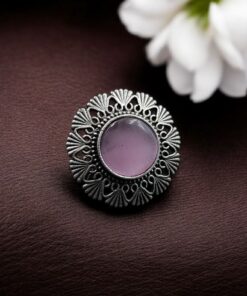 Authentic Silver Replica Floral Art Design Statement Ring