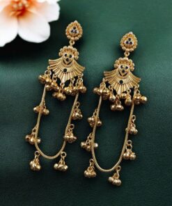 Golden Kashmiri Jhumka Earrings ? Traditional Attractive Dangle Jewelry