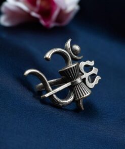 Alternative view of Powerful Lord Shiva Ring Adjustable Silver Replica Design