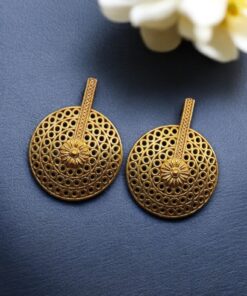 Stunning Ancient Look Golden Studs with Timeless Royal Charm