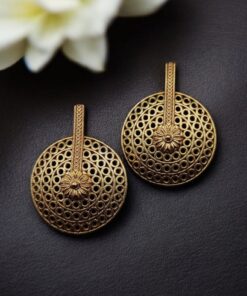 Alternative view of Stunning Ancient Look Golden Studs with Timeless Royal Charm