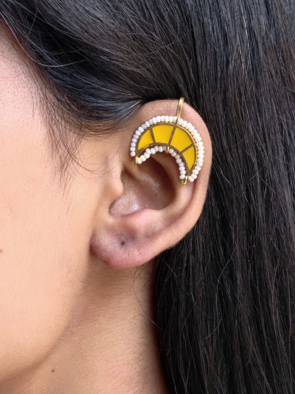 Radiant Golden Moon Bugadi Earrings for Ethnic Elegance