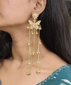 Elegant Butterfly Kashmiri Jhumka Earrings with Stunning Traditional Jewelry