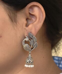 Beautiful Vintage Peacock Jhumka with Royal Antique Statement Earrings