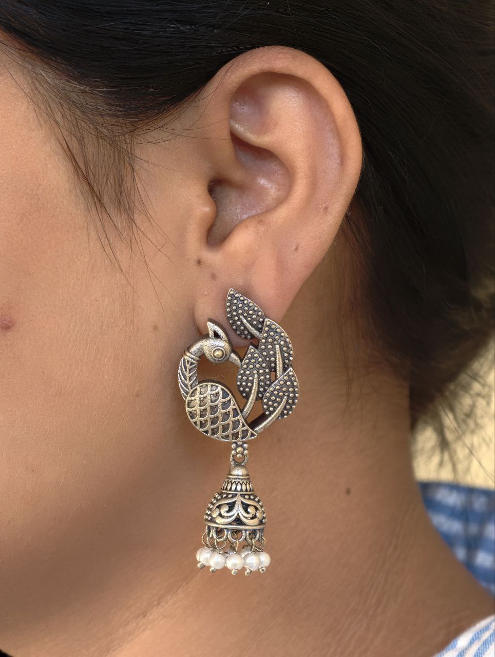 Beautiful Vintage Peacock Jhumka with Royal Antique Statement Earrings