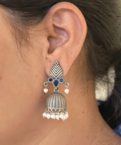 Elegant Leaf Design Jhumka Earrings ? Stunning Traditional Partywear Jewelry