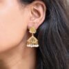 Elegant Gold Plated Lotus Jhumka Earrings for Stunning Traditional Look