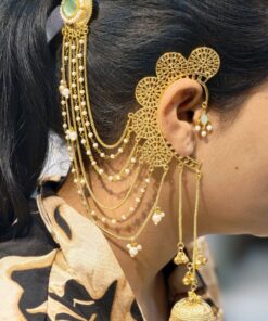 Alternative view of Beautiful Non Piercing Kashmiri Jhumka Ethnic Design Jewelry