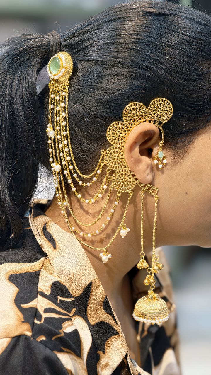 Beautiful Non Piercing Kashmiri Jhumka Ethnic Design Jewelry - Image 2