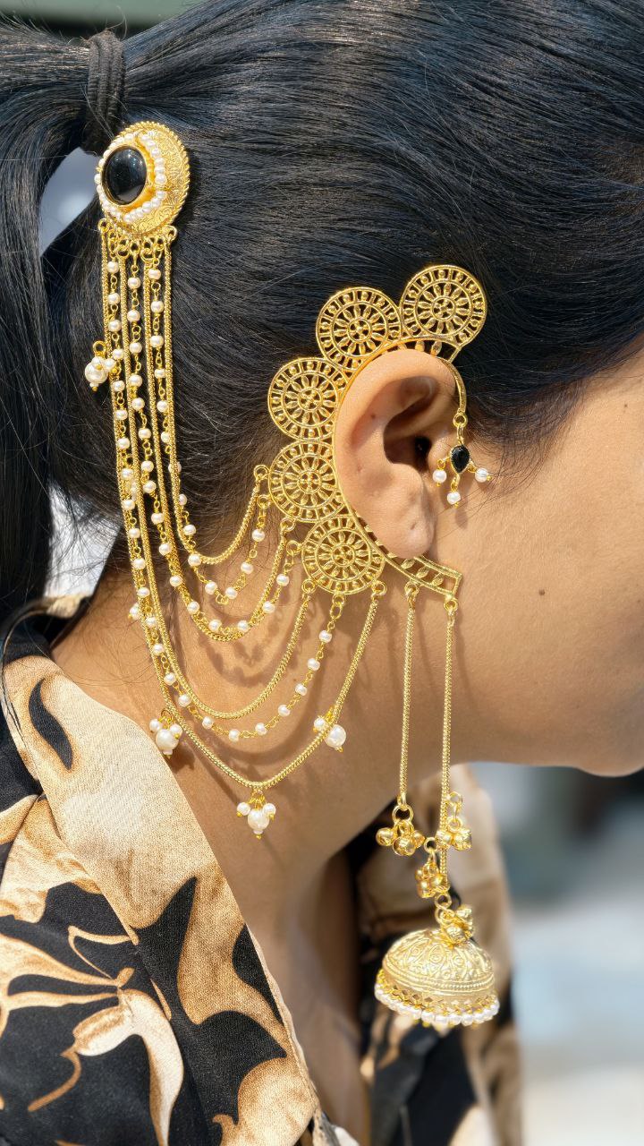 Beautiful Non Piercing Kashmiri Jhumka Ethnic Design Jewelry - Image 5