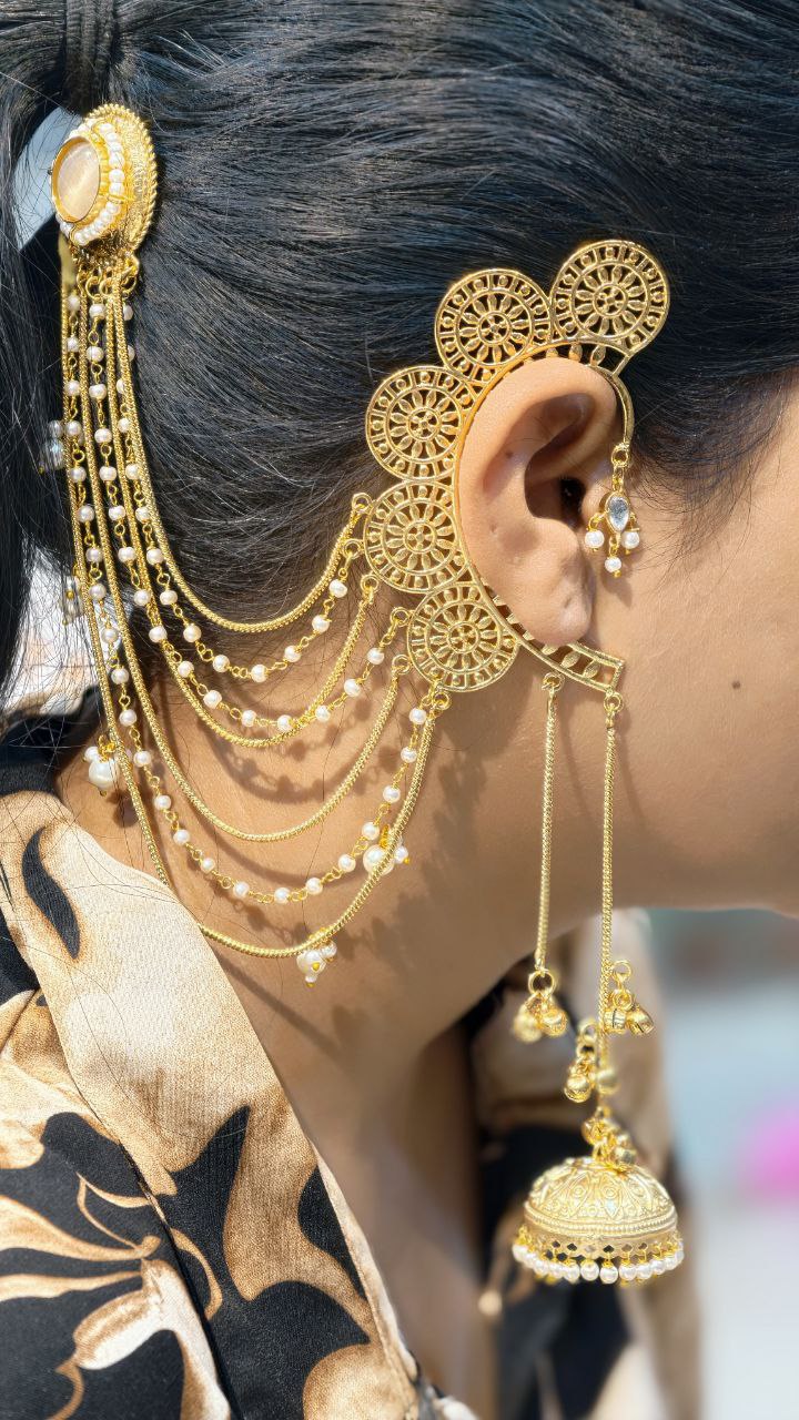 Beautiful Non Piercing Kashmiri Jhumka Ethnic Design Jewelry - Image 4