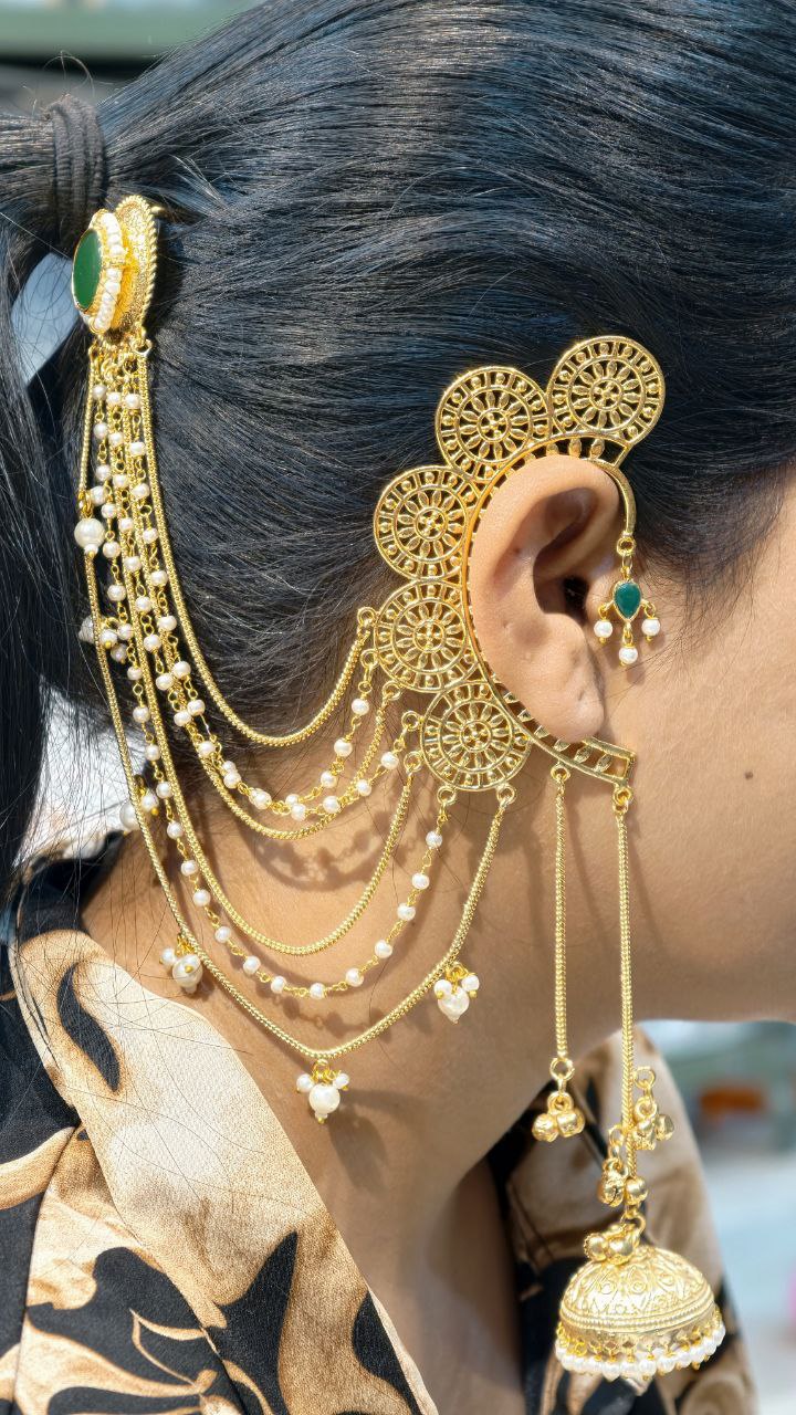 Beautiful Non Piercing Kashmiri Jhumka Ethnic Design Jewelry - Image 7
