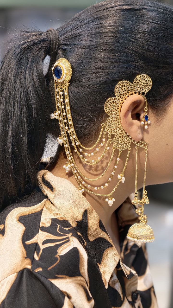 Beautiful Non Piercing Kashmiri Jhumka Ethnic Design Jewelry - Image 3