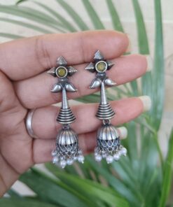 Alternative view of Unique Silver Dangler Jhumka Earrings | Amazing Statement Earrings for Stylish Party Wear Look