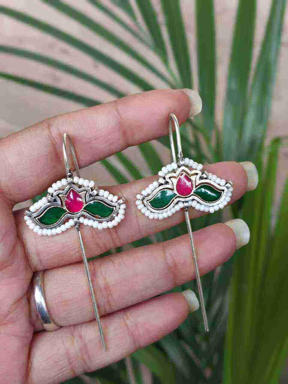 Beautiful Handmade Lotus Earcuff Statement Jewelry for Party Wear - Image 2