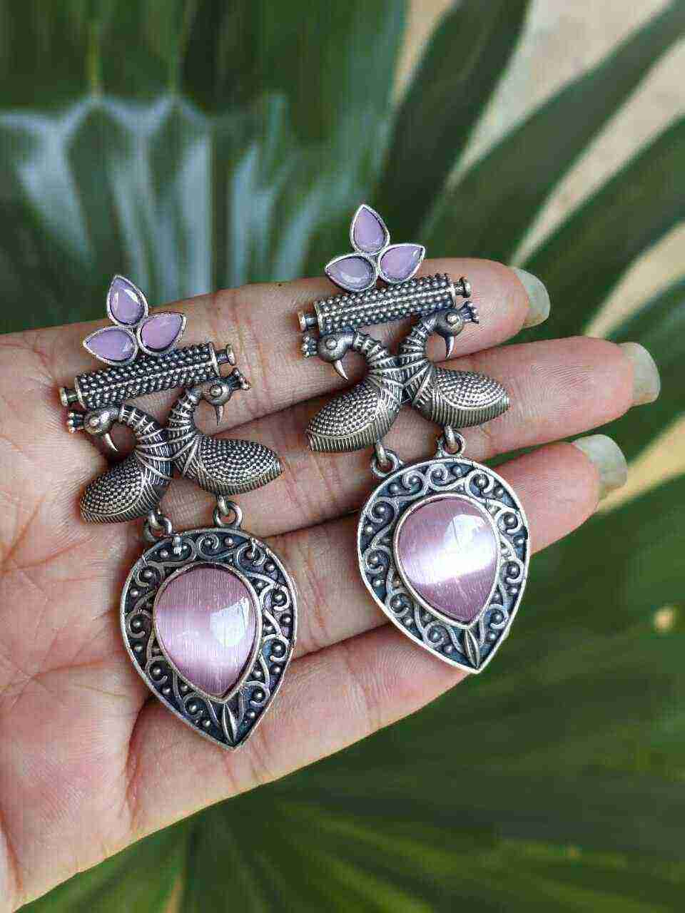 Antique Peacock Earring With Amazing Traditional Design Detailing - Image 7