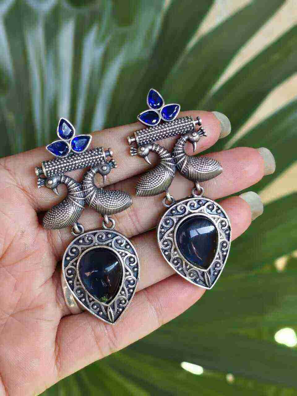 Antique Peacock Earring With Amazing Traditional Design Detailing - Image 4