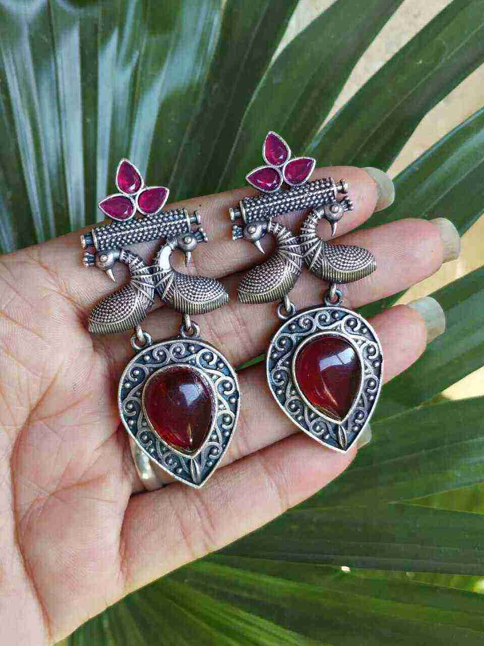 Antique Peacock Earring With Amazing Traditional Design Detailing - Image 6