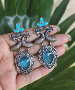 Alternative view of Antique Peacock Earring With Amazing Traditional Design Detailing