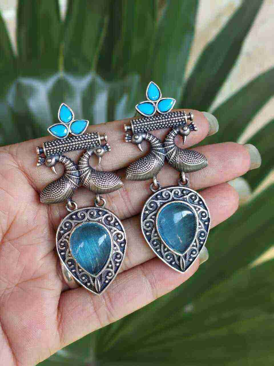 Antique Peacock Earring With Amazing Traditional Design Detailing - Image 2