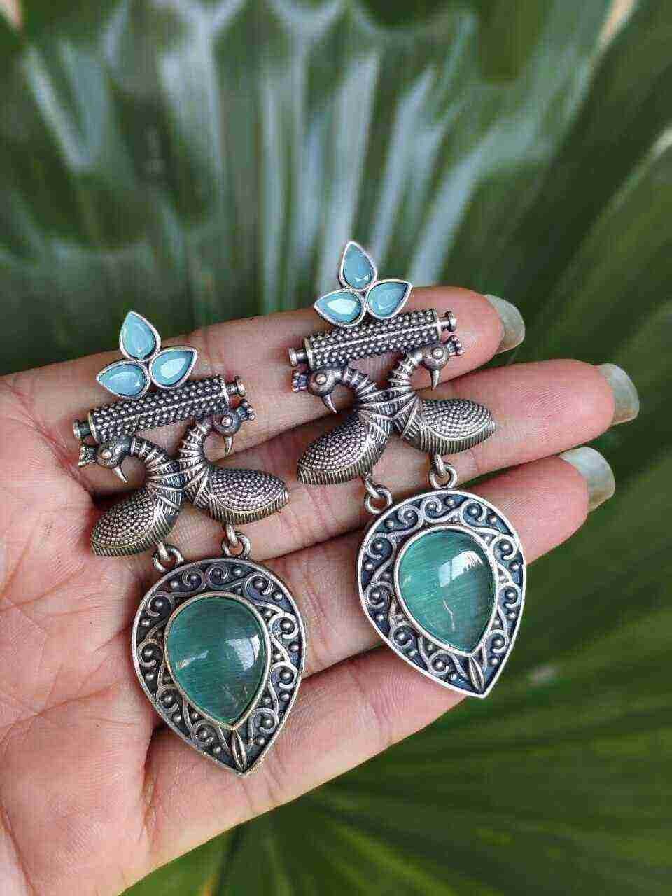 Antique Peacock Earring With Amazing Traditional Design Detailing - Image 5