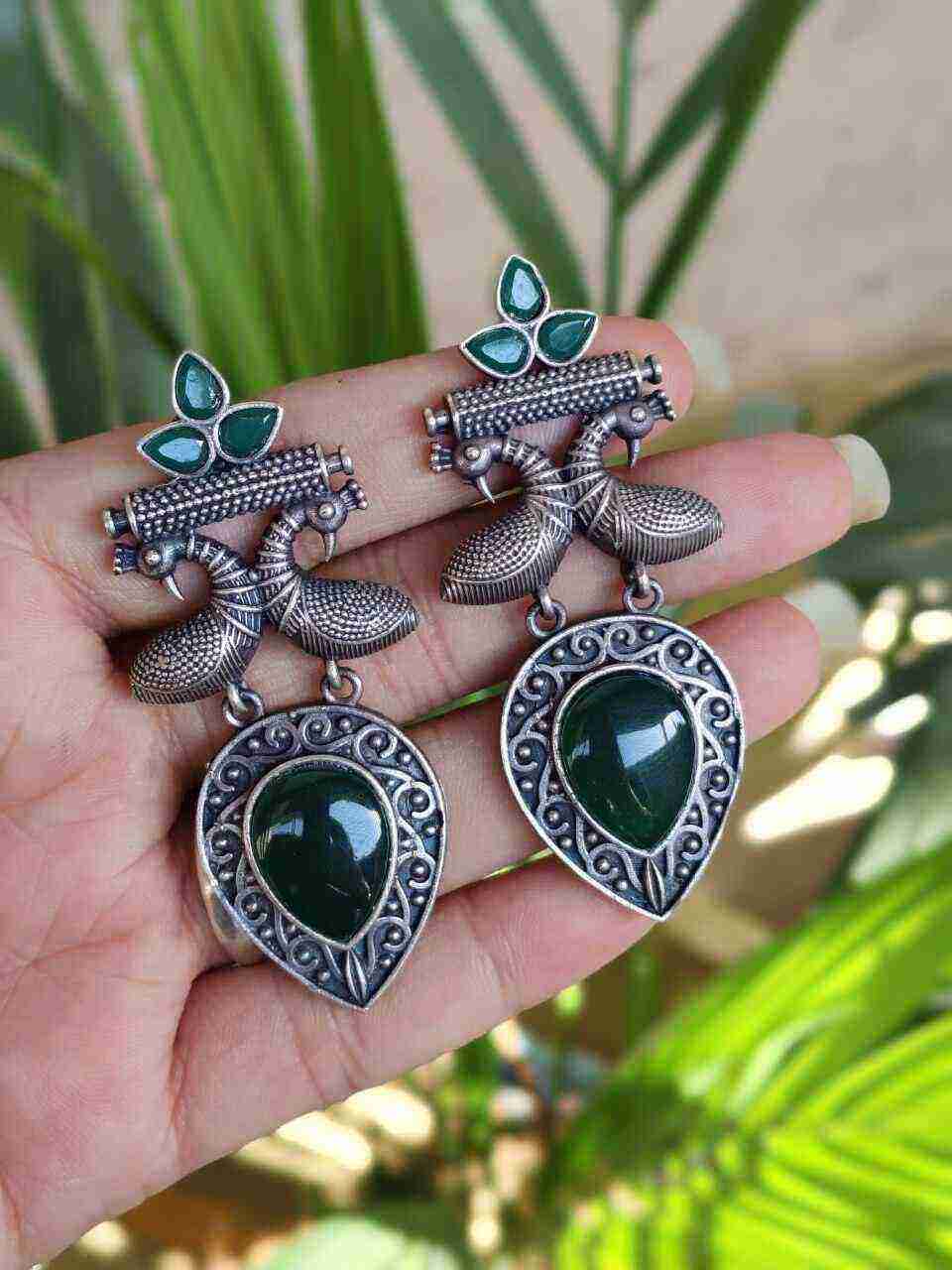 Antique Peacock Earring With Amazing Traditional Design Detailing - Image 9