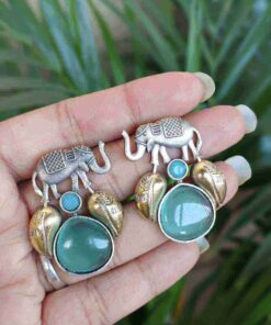 Alternative view of Beautiful Two-Tone Elephant Studs Earring for Daily wear Jewelry