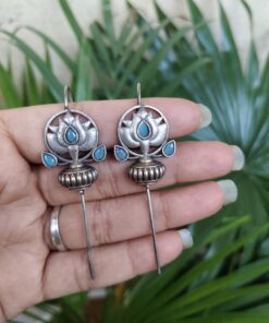 Alternative view of Silver Lotus Earcuff with Graceful Traditional Inspired Statement Jewelry