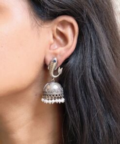 Fish Jhumka Earring with Traditional Attractive Artistic Oxidized Design