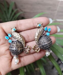 Ethnic Two Tone Peacock Earring with Amazing Traditional Design Jewelry