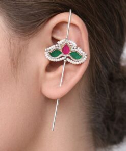 Beautiful Handmade Lotus Earcuff Statement Jewelry for Party Wear