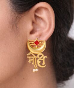 Gold Plated Moksh Earrings Elegant Stunning Traditional Jewelry for Women