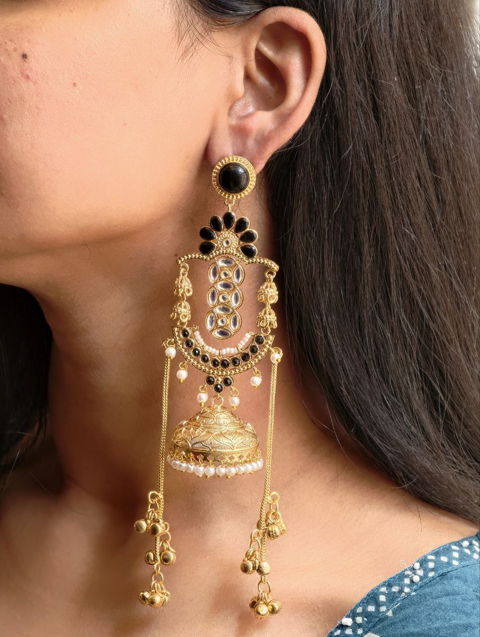Premium Long Kashmiri Jhumka Earrings with Traditional Adorable Designs - Image 2