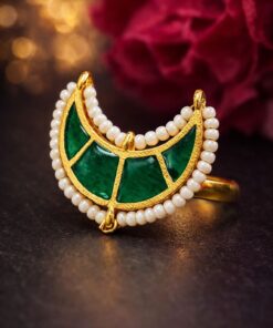 Alternative view of Meenakari Moon Ring Elegant Stunning Traditional Design for Graceful Women