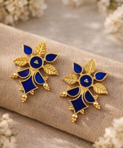 Alternative view of Handmade Floral Earring Leaf Design for Graceful Everyday Wear