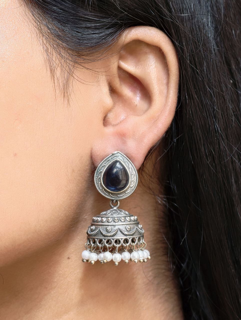 Premium Silver Look Like Jhumka Earring Perfect for Any Cotton Kurti - Image 5