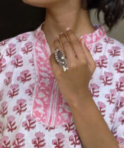 Oxidized Peacock Ring with Beautiful Vintage Silver Look