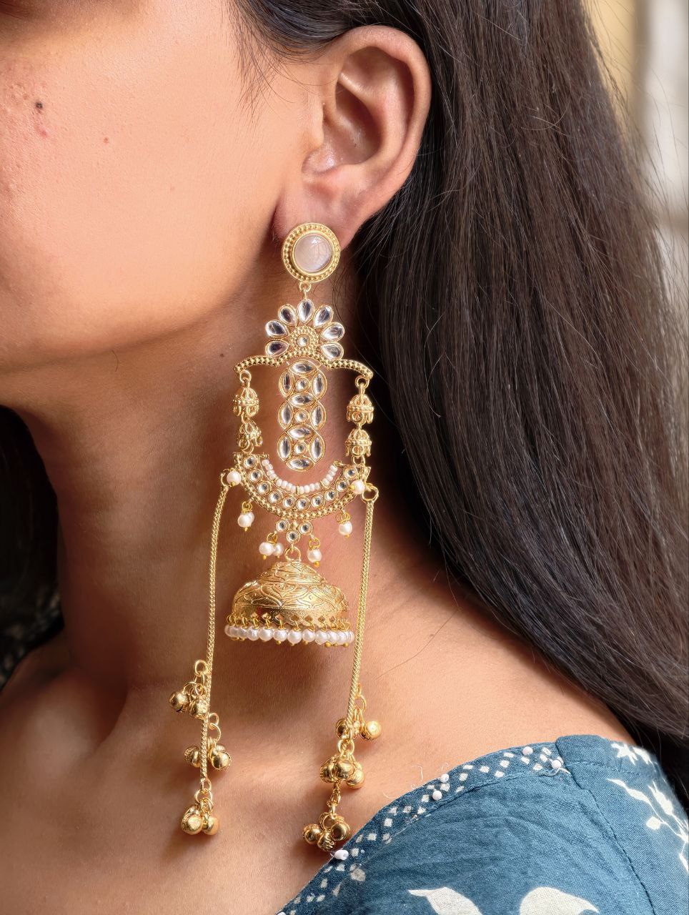 Premium Long Kashmiri Jhumka Earrings with Traditional Adorable Designs - Image 6