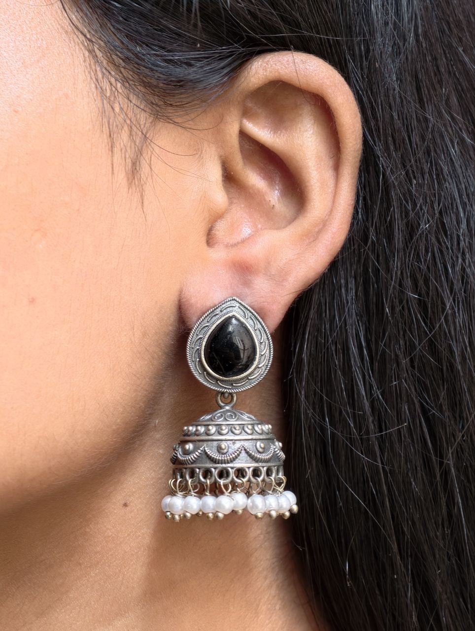 Premium Silver Look Like Jhumka Earring Perfect for Any Cotton Kurti - Image 7