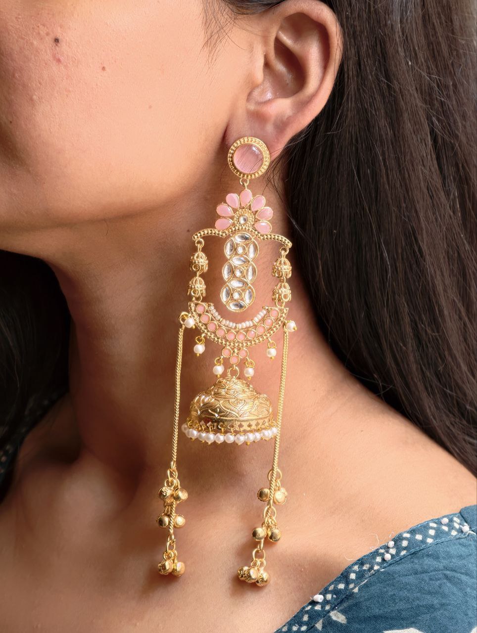 Premium Long Kashmiri Jhumka Earrings with Traditional Adorable Designs - Image 8