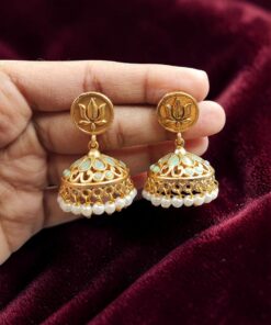 Alternative view of Traditional Golden Jhumka Elegant Stunning Design for Graceful Ethnic Style