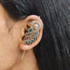 Graceful Ethnic Peacock Earcuff with Exquisite Traditional Detailing