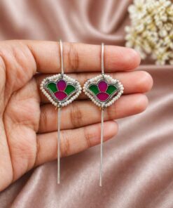 Alternative view of Silver Meena Kari Earcuff Stunning Traditional Jewelry for Ethnic Look