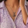 Silver Om Necklace Spiritual Jewelry for Ethnic Look