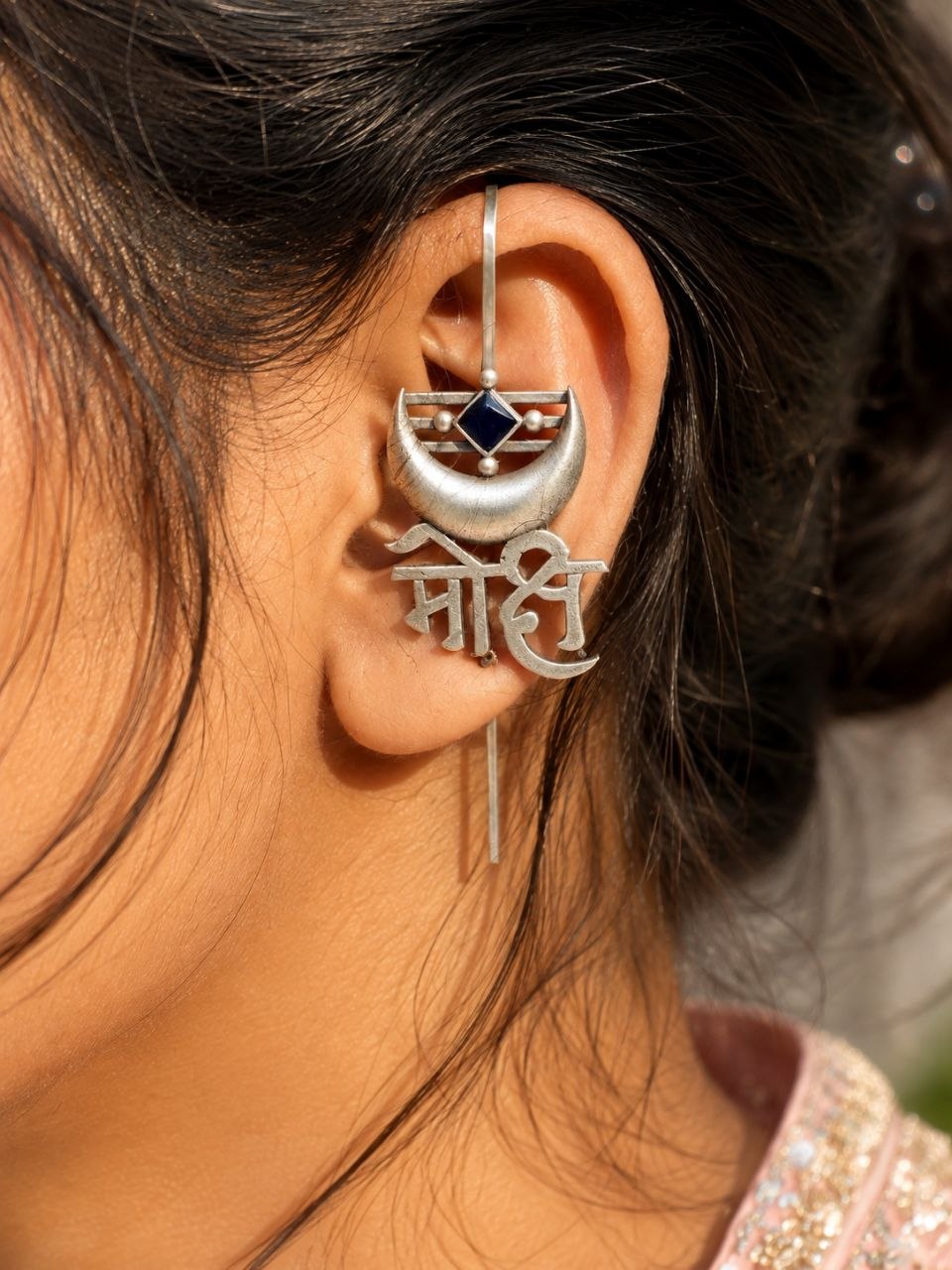 Oxidized Silver Earcuff ? Traditional Ear Jewelry for Elegant Looks