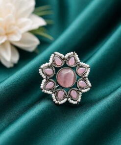 Vintage Flower Ring Adjustable Oxidized Floral Ring for Women - Image 5